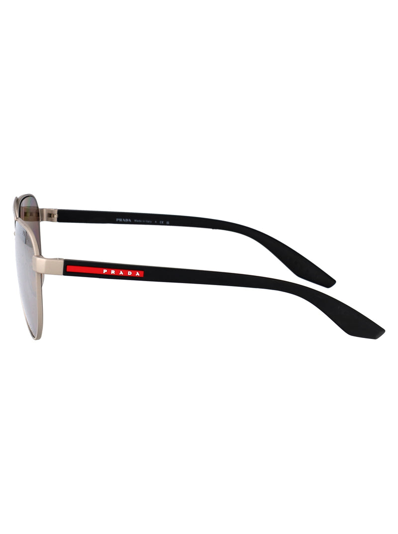 Prada 0ps Rectangular Metal Sunglasses — Gray