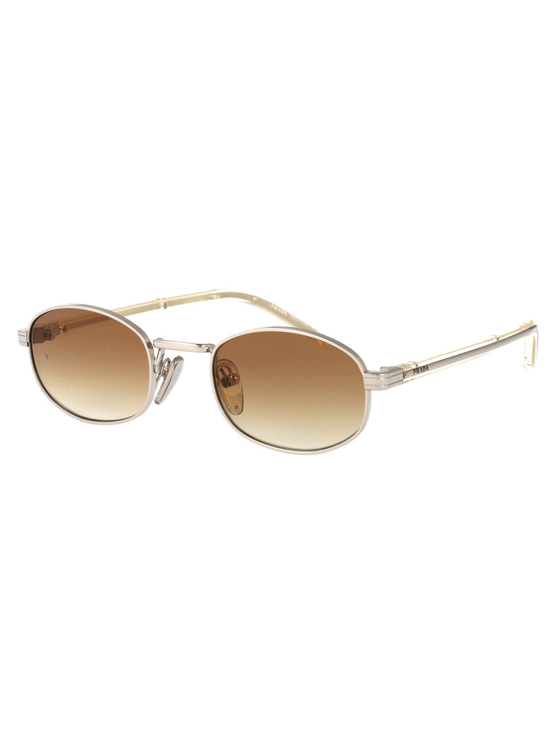 Prada 0pr Geometric Frame Silver Steel Sunglasses —