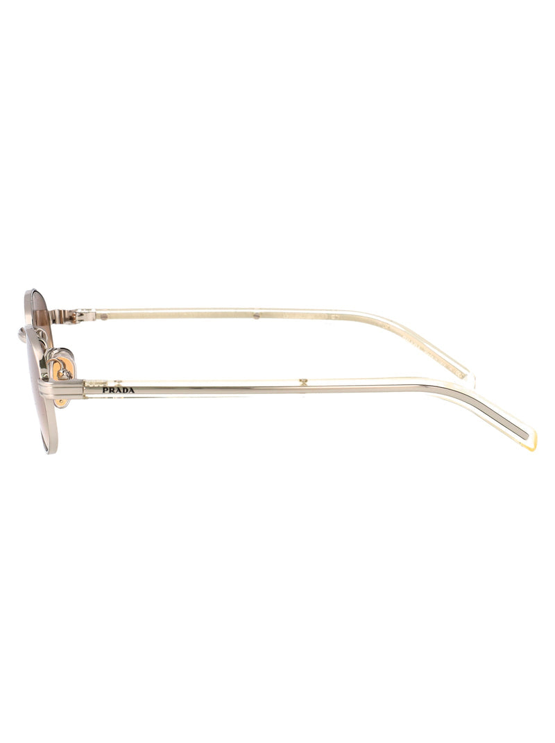 Prada 0pr Geometric Frame Silver Steel Sunglasses —
