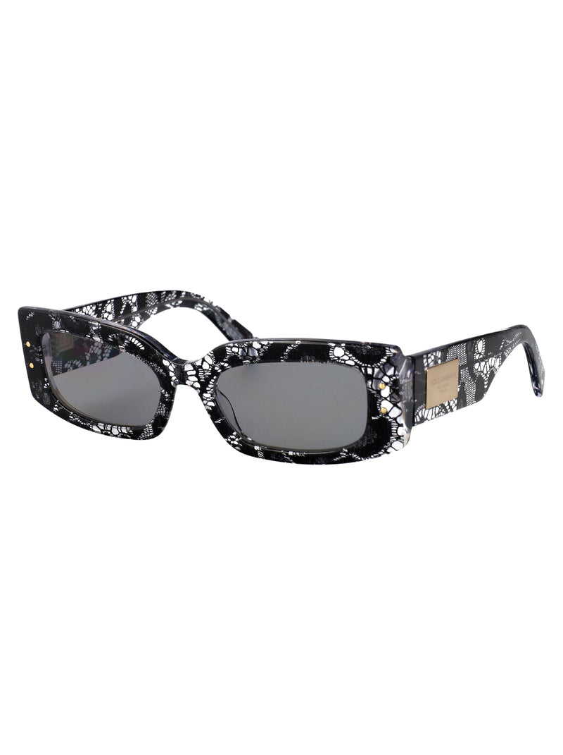 Dolce & Gabbana 0dg4479 Lace-Pattern Acetate Sunglasses — Black