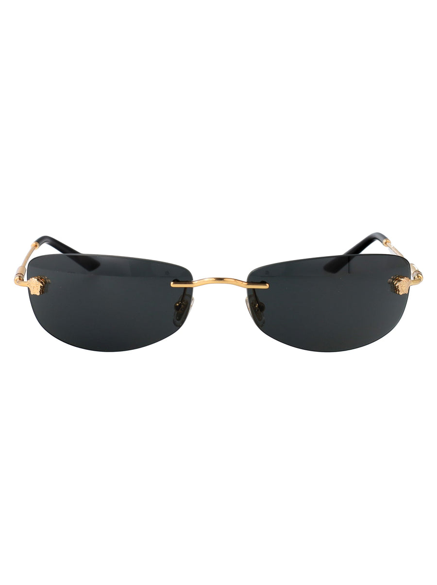 Versace 0ve2279 Gold Metal Rimless Sunglasses —