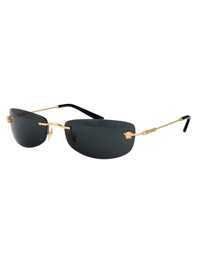 Versace 0ve2279 Gold Metal Rimless Sunglasses —