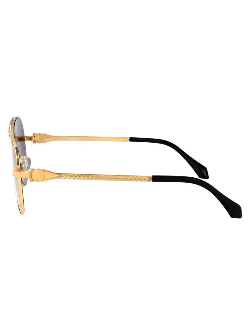 Versace 0ve2283 Gold-Tone Metal Aviator Sunglasses — Gold