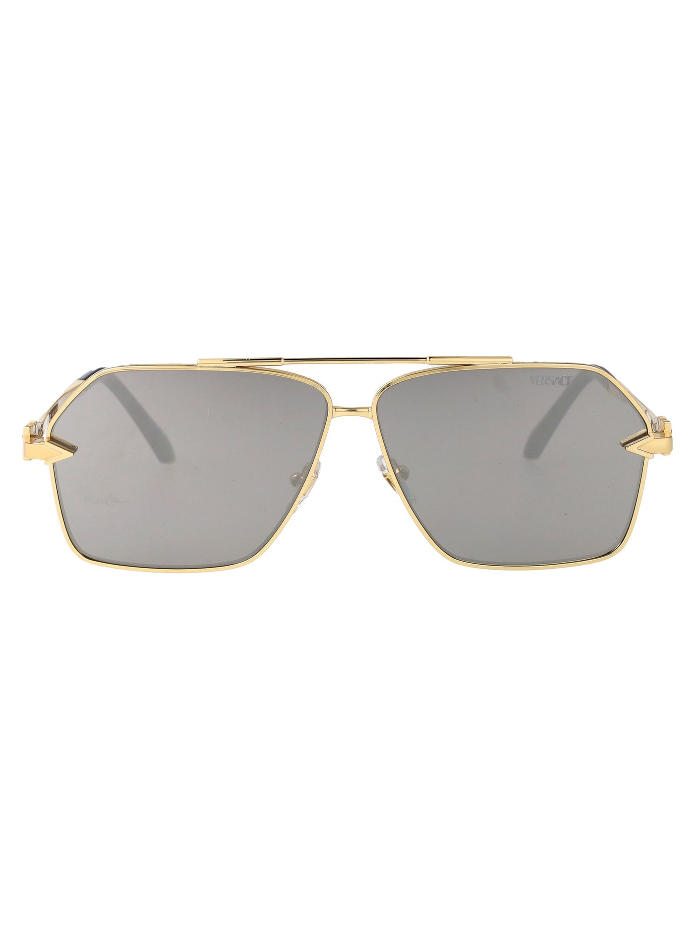 Versace 0ve2284 Gold Metal Rectangular Sunglasses —