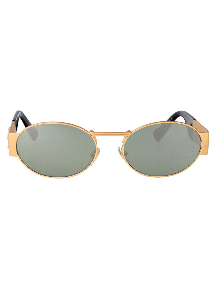 Versace 0ve2264 Gold Steel Oval Sunglasses —