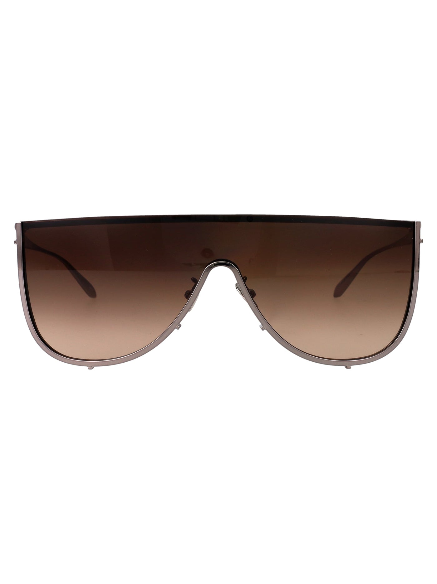 Alaïa Aa0094s Metal Frame Shield Sunglasses — Brown