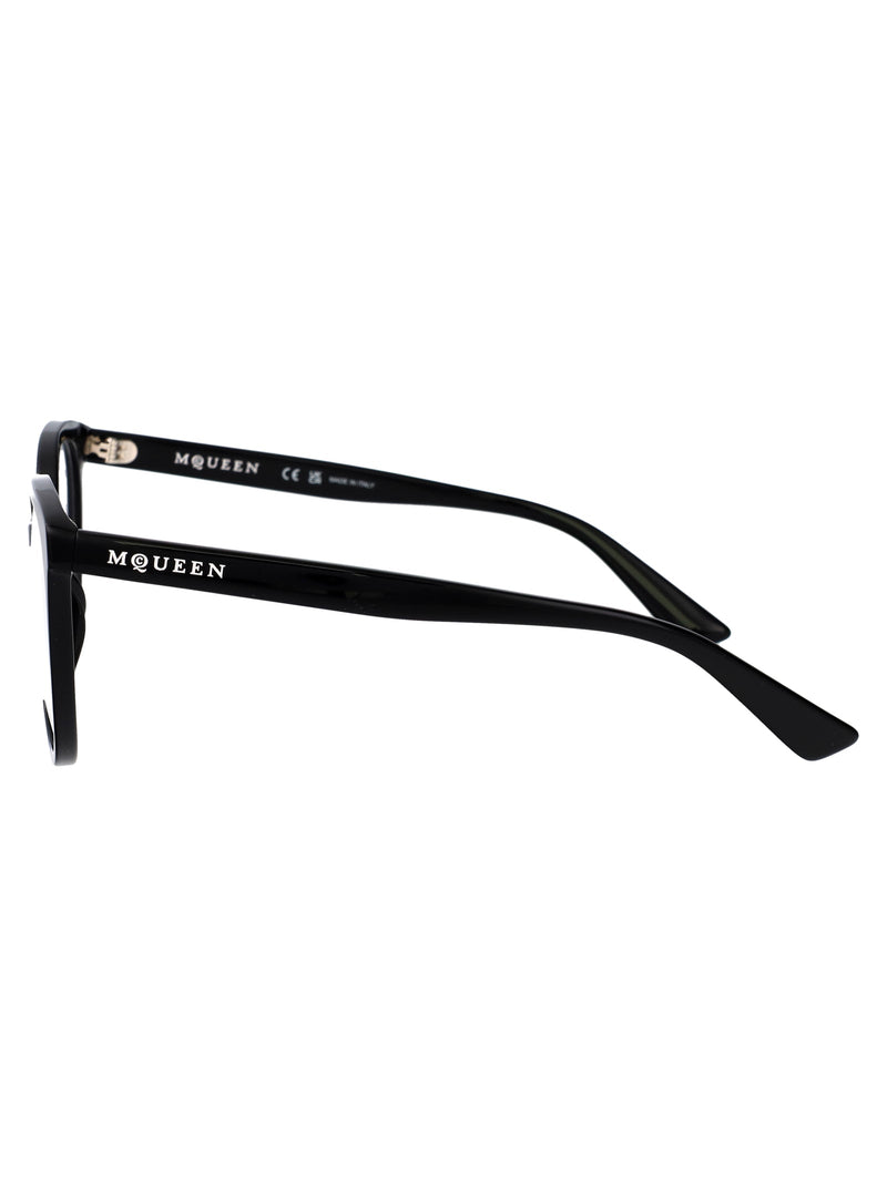 Alexander Mcqueen Am0540o Sculpted Acetate Sunglasses — Black