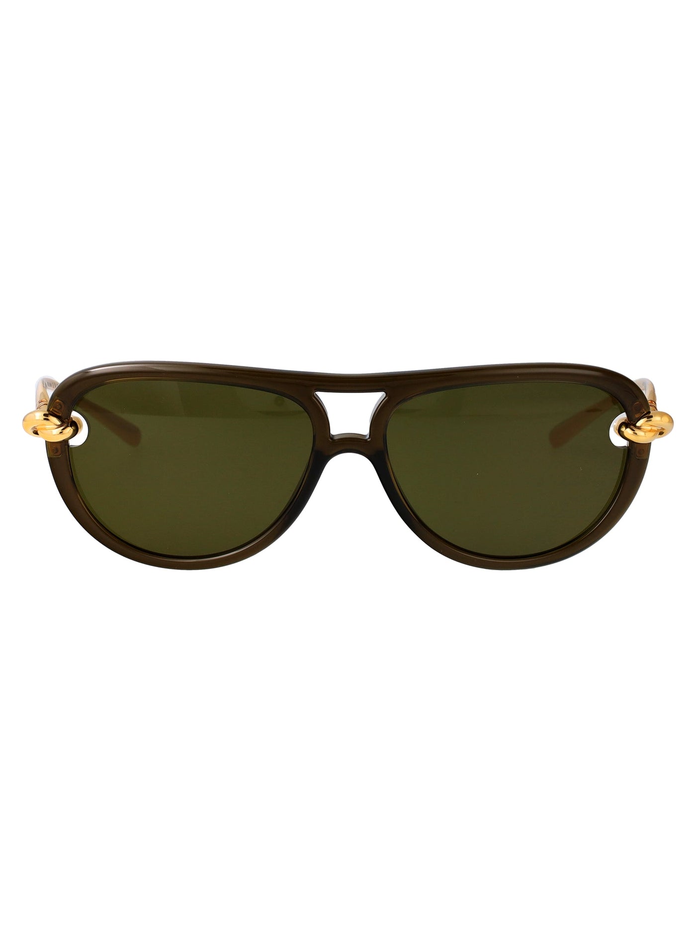 Bottega Veneta Bv1418s Sunglasses — Brown Metal