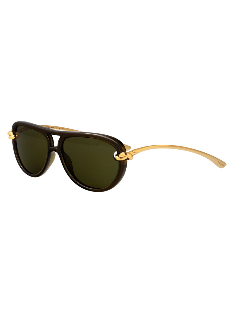 Bottega Veneta Bv1418s Sunglasses — Brown Metal