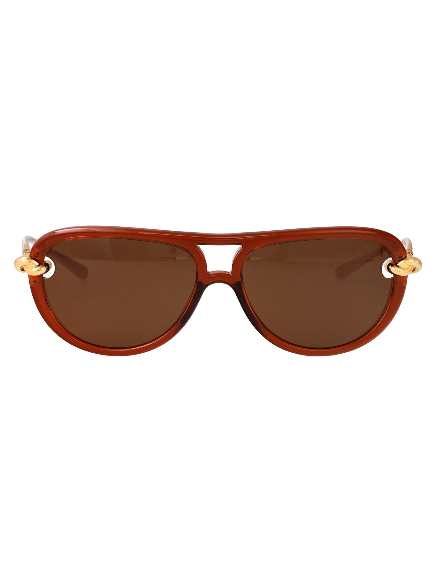 Bottega Veneta Bv1418s Sunglasses — Brown Metal