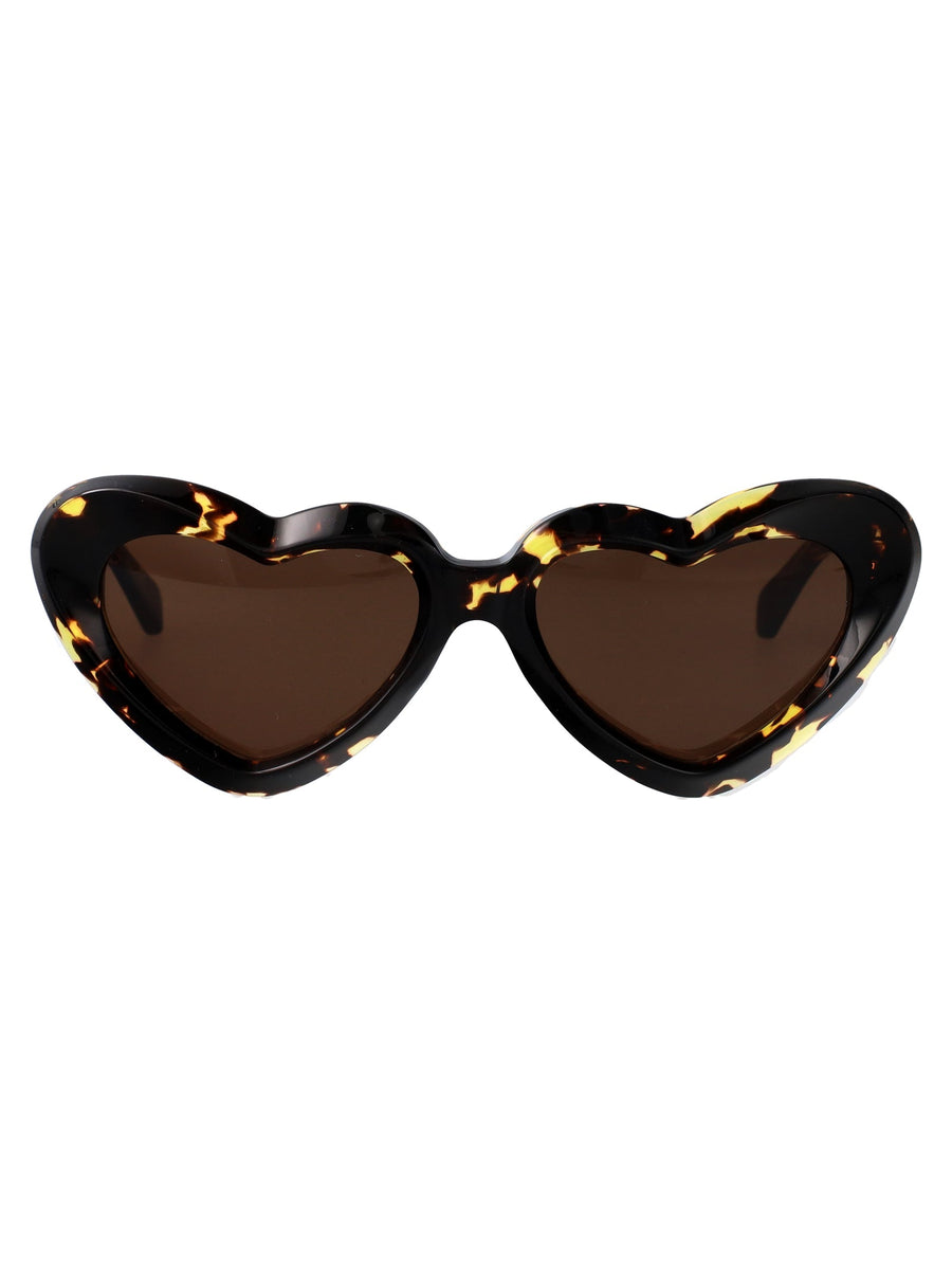 Bottega Veneta Bv1432s Heart-Shaped Havana Acetate Sunglasses — Black