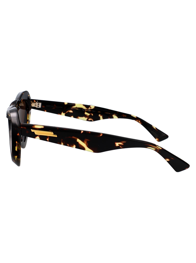 Bottega Veneta Bv1432s Heart-Shaped Havana Acetate Sunglasses — Black