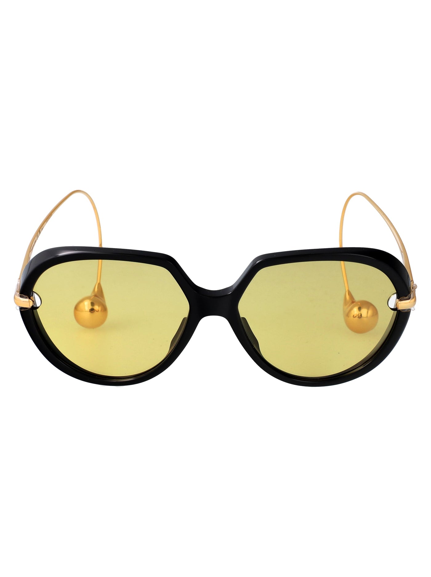 Bottega Veneta Bv1436s Metal Sculptured Frame Sunglasses — Black