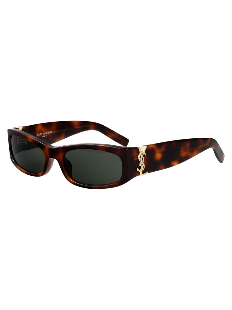 Saint Laurent Slm152 Acetate Rectangle Sunglasses — Havana