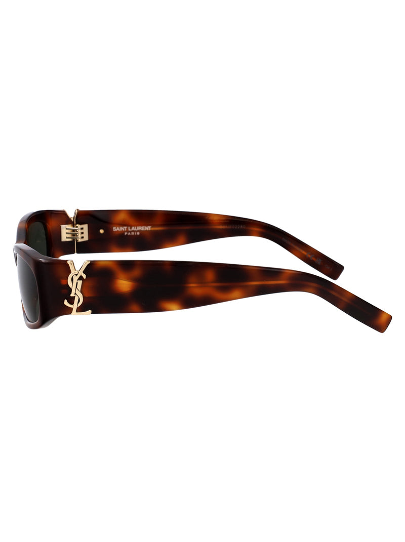 Saint Laurent Slm152 Acetate Rectangle Sunglasses — Havana