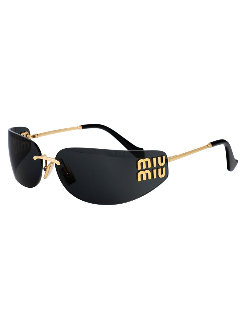Miu Miu 0mu Gold Metal Rimless Sunglasses —