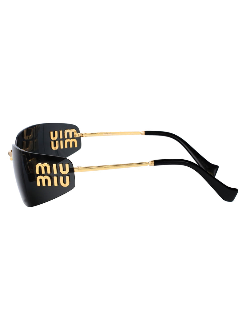 Miu Miu 0mu Gold Metal Rimless Sunglasses —