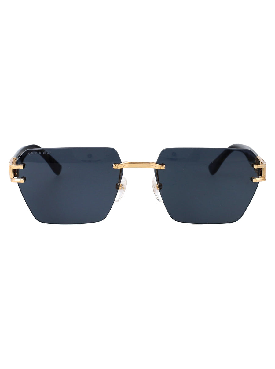 Dsquared2 Rimless Metal Frame Sunglasses — Rose Gold
