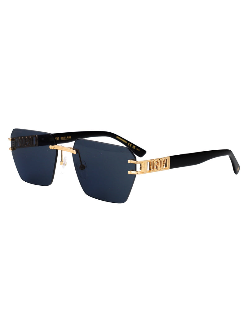Dsquared2 Rimless Metal Frame Sunglasses — Rose Gold