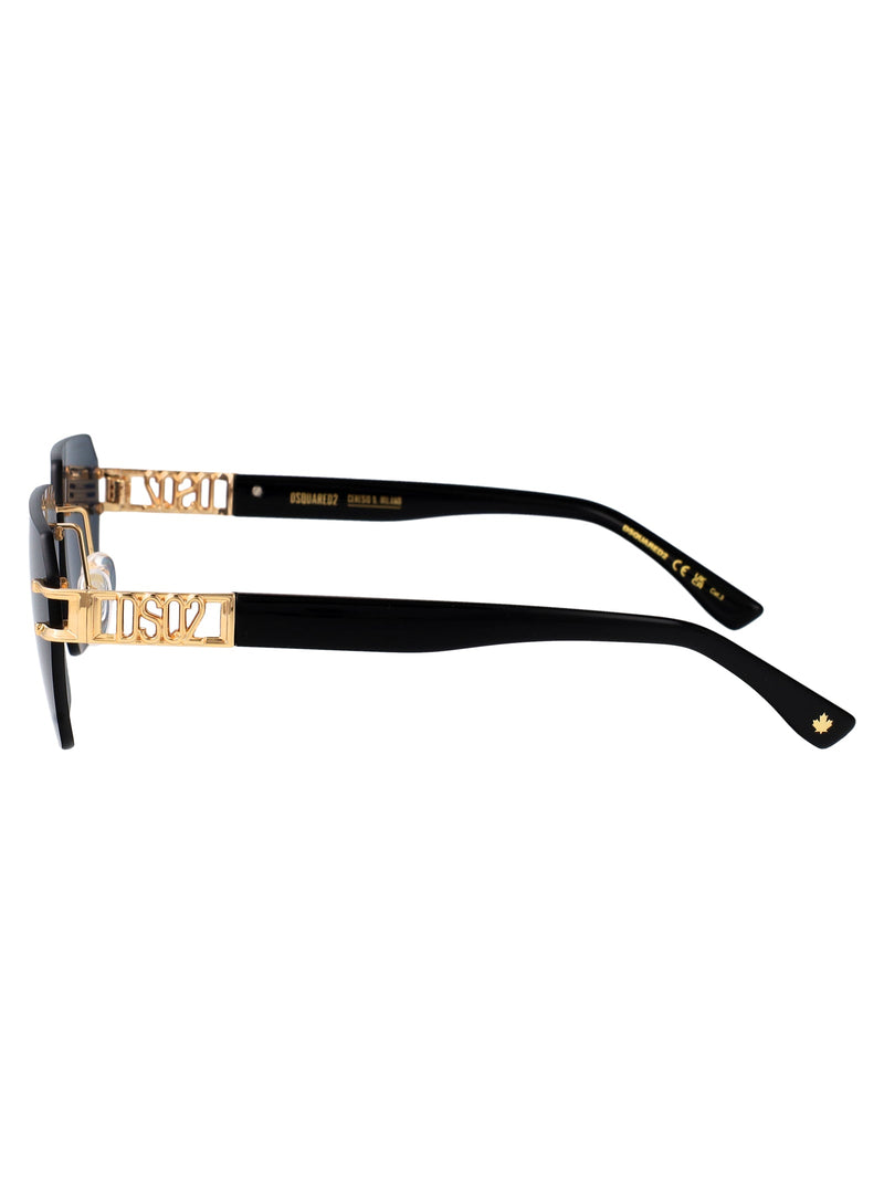 Dsquared2 Rimless Metal Frame Sunglasses — Rose Gold