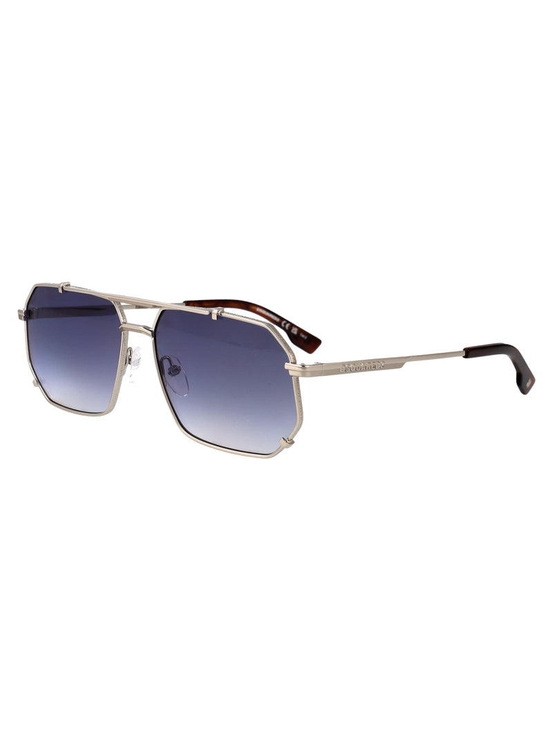 Dsquared2 Palladium Metal Aviator Sunglasses — Silver