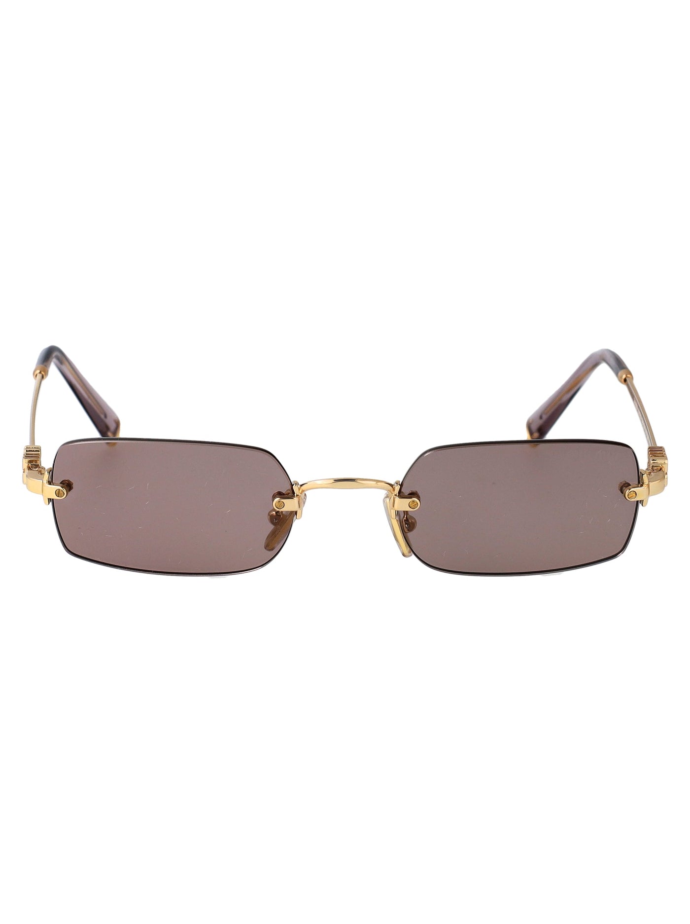 Miu Miu 0mu Gold Metal Frame Sunglasses —