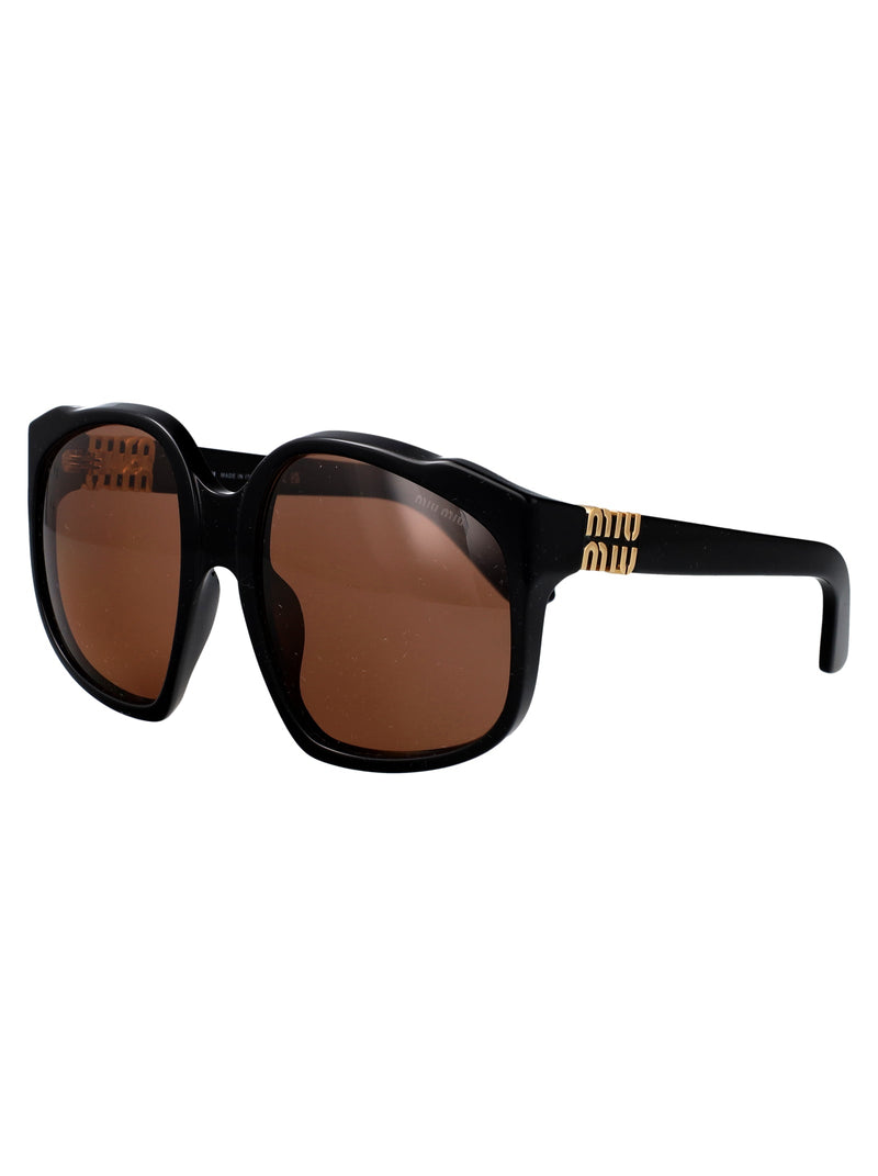 Miu Miu 0mu Square Acetate Sunglasses — Black