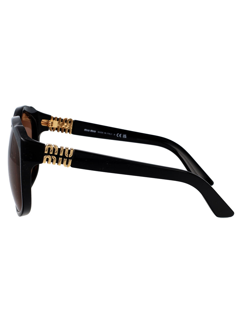 Miu Miu 0mu Square Acetate Sunglasses — Black