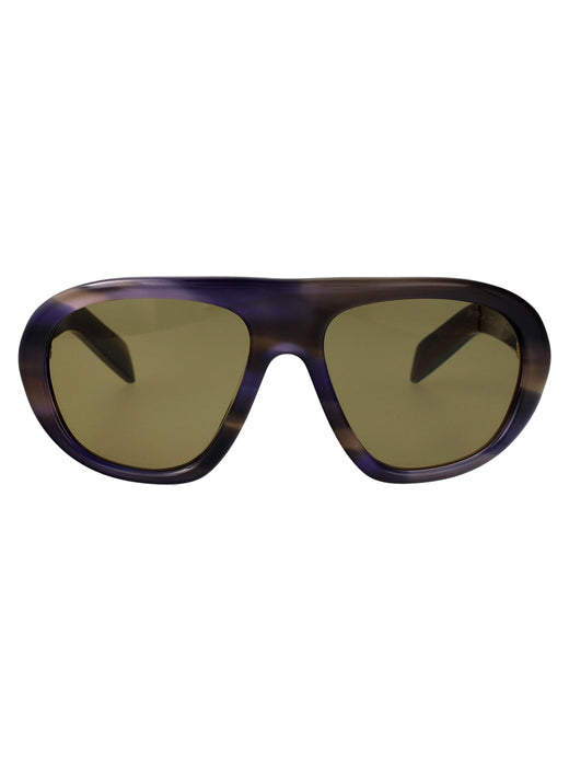 Prada 0pr Striped Acetate Sunglasses — Brown
