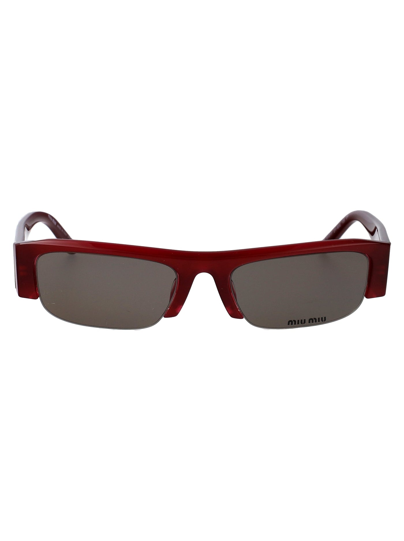 Miu Miu 0mu Acetate Rectangle Sunglasses — Burgundy