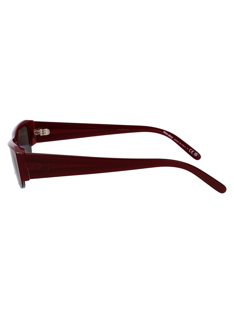 Miu Miu 0mu Acetate Rectangle Sunglasses — Burgundy