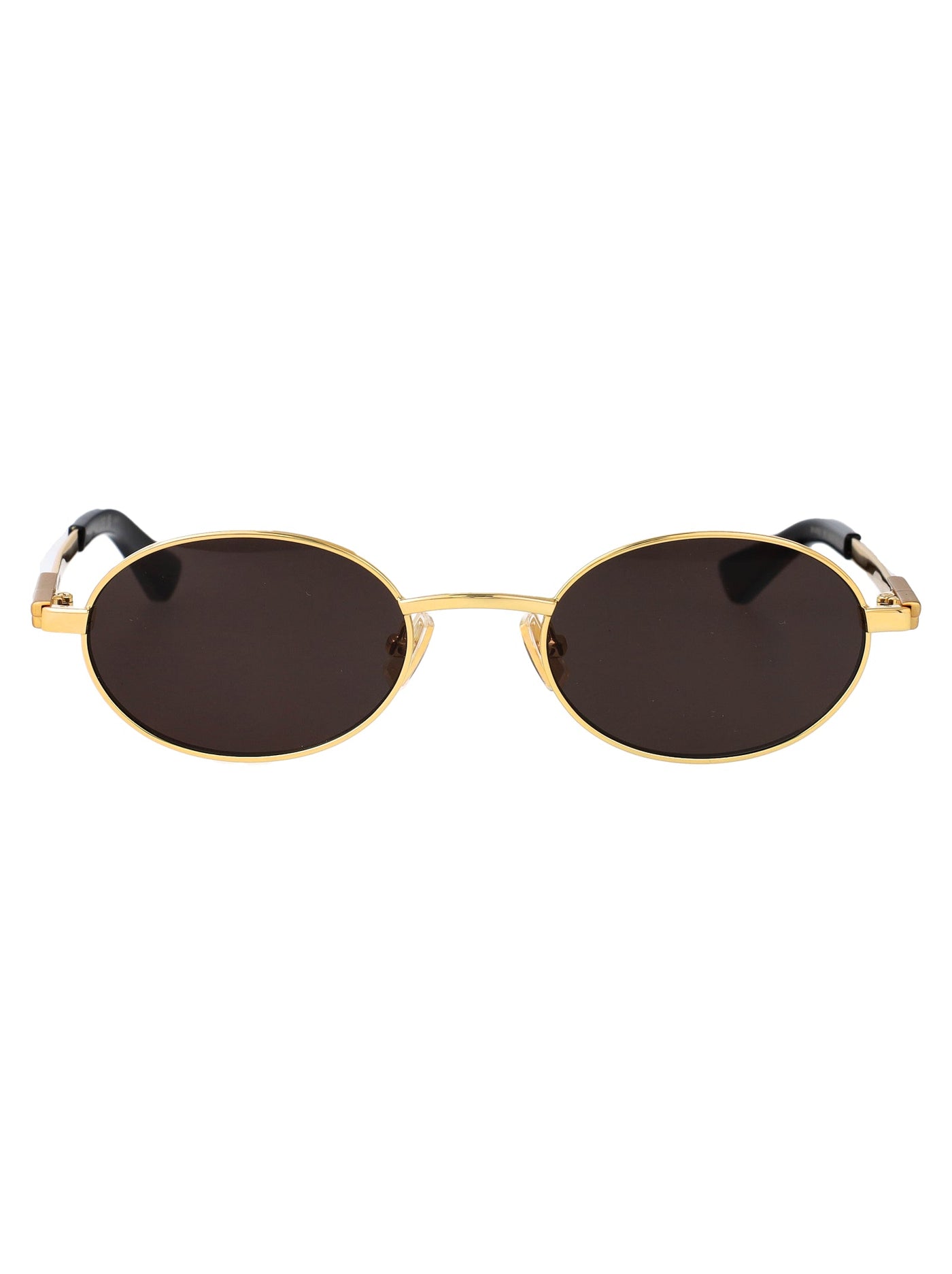 Bottega Veneta Bv1470s Metal Oval Sunglasses — Gold