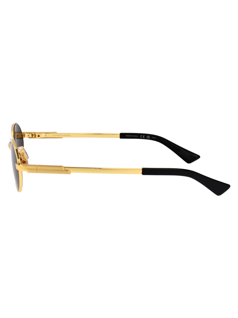 Bottega Veneta Bv1470s Metal Oval Sunglasses — Gold