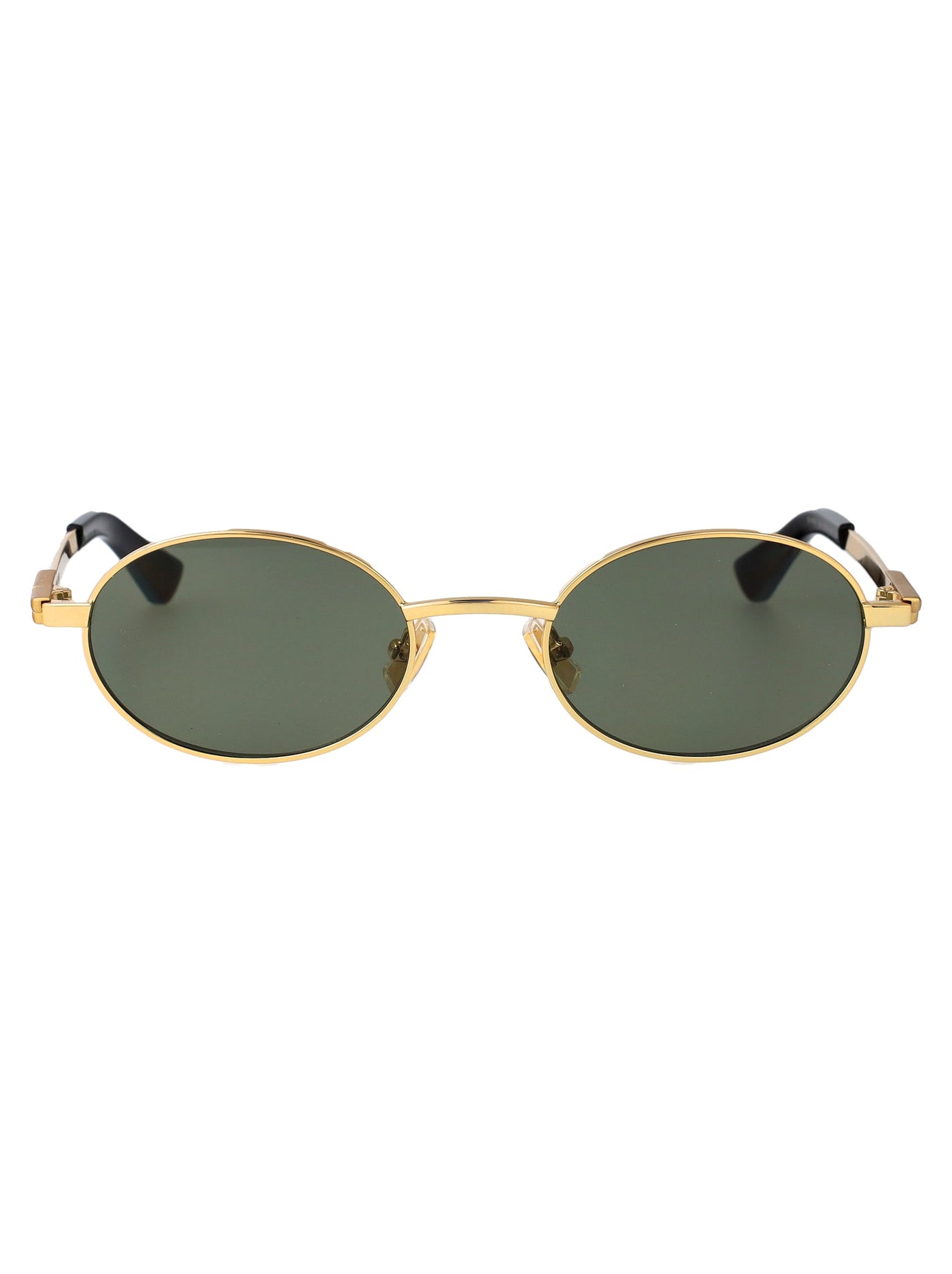 Bottega Veneta Bv1470s Metal Oval Frame Sunglasses — Gold