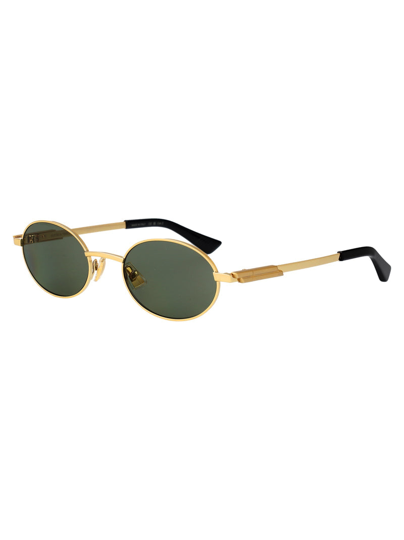 Bottega Veneta Bv1470s Metal Oval Frame Sunglasses — Gold