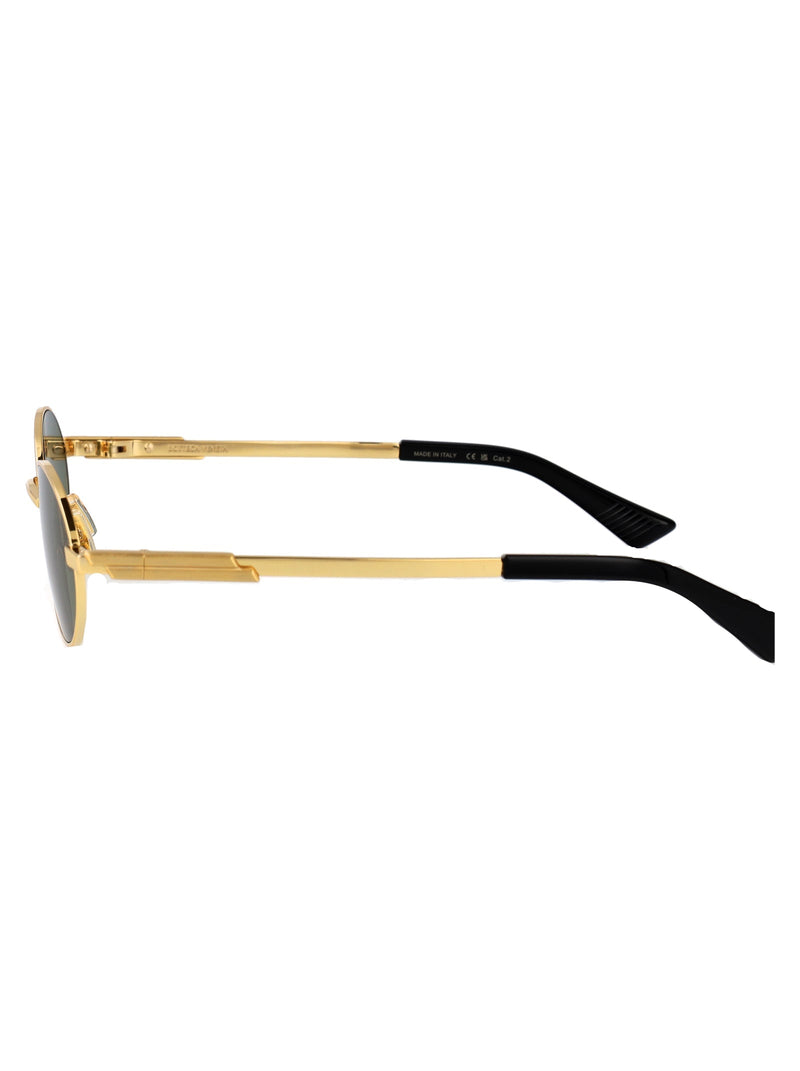Bottega Veneta Bv1470s Metal Oval Frame Sunglasses — Gold