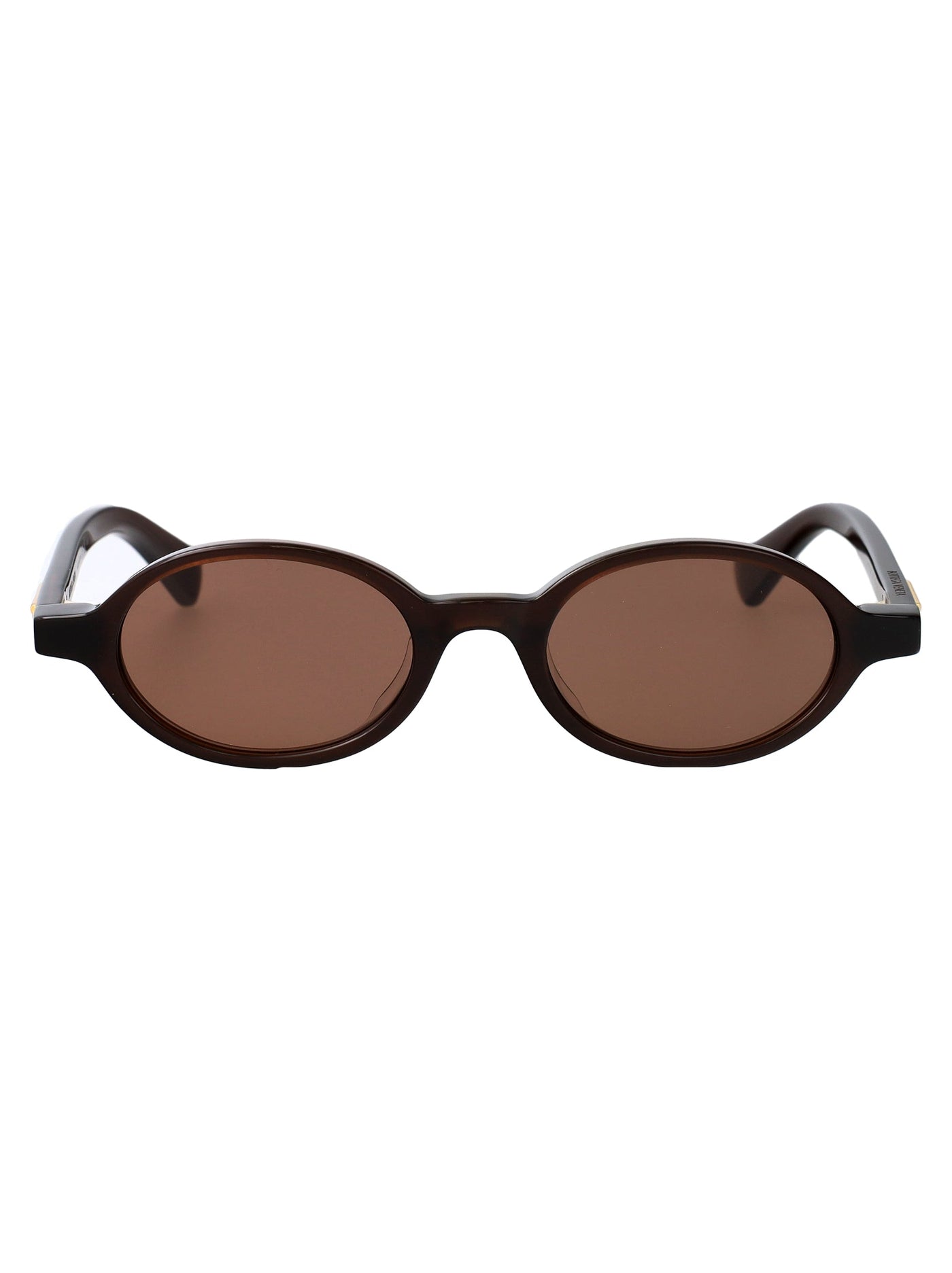 Bottega Veneta Bv1388s Oval Acetate Sunglasses — Brown