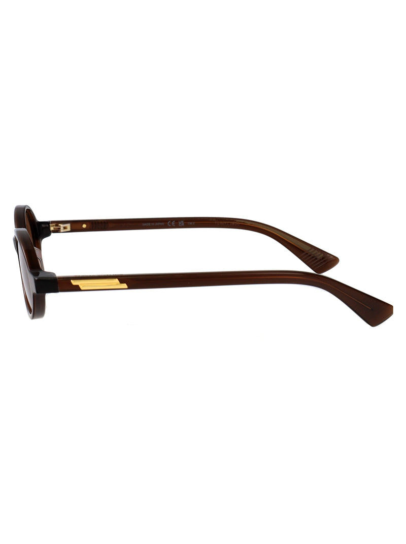 Bottega Veneta Bv1388s Oval Acetate Sunglasses — Brown