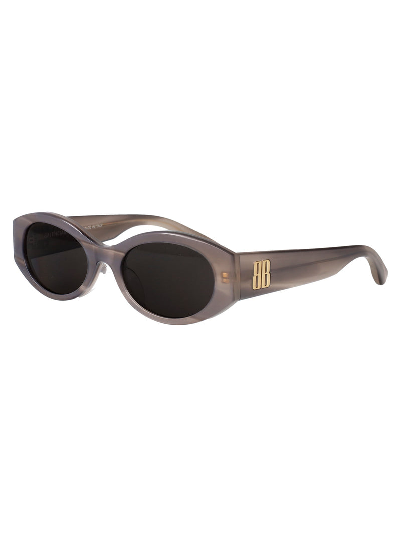 Balenciaga Bb0477sa Oval Dark Lens Sunglasses — Gray Acetate