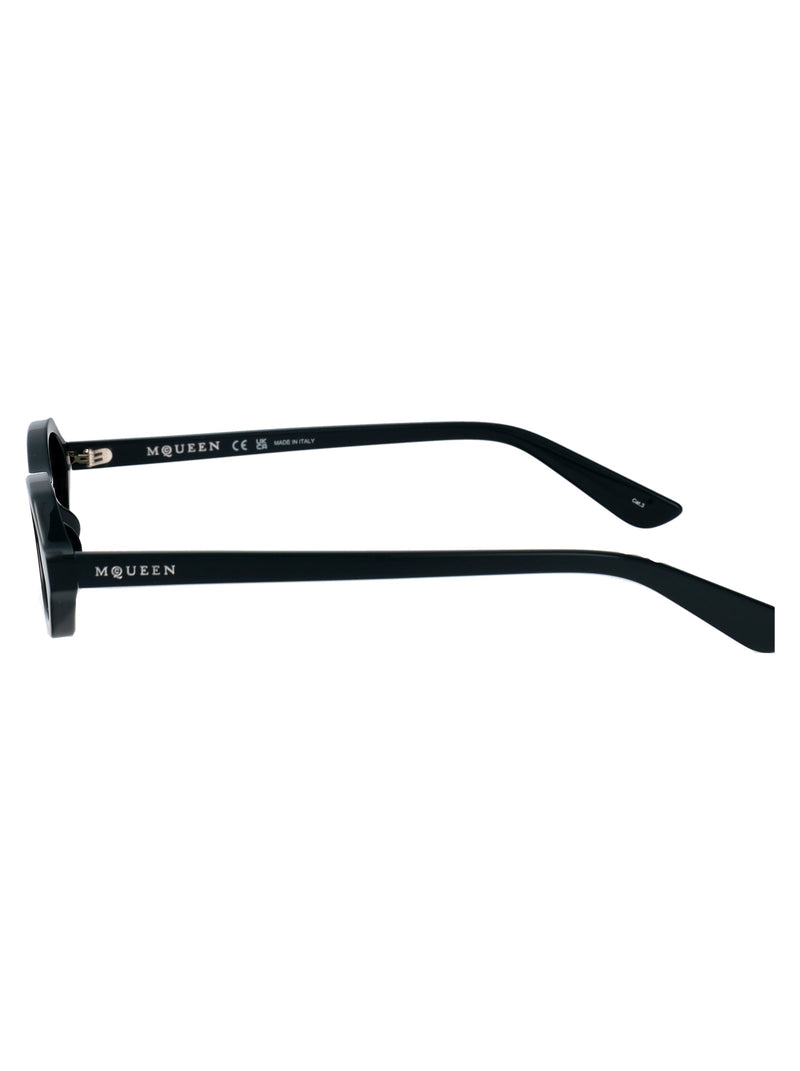Alexander Mcqueen Am0559s Oval Acetate Sunglasses — Black