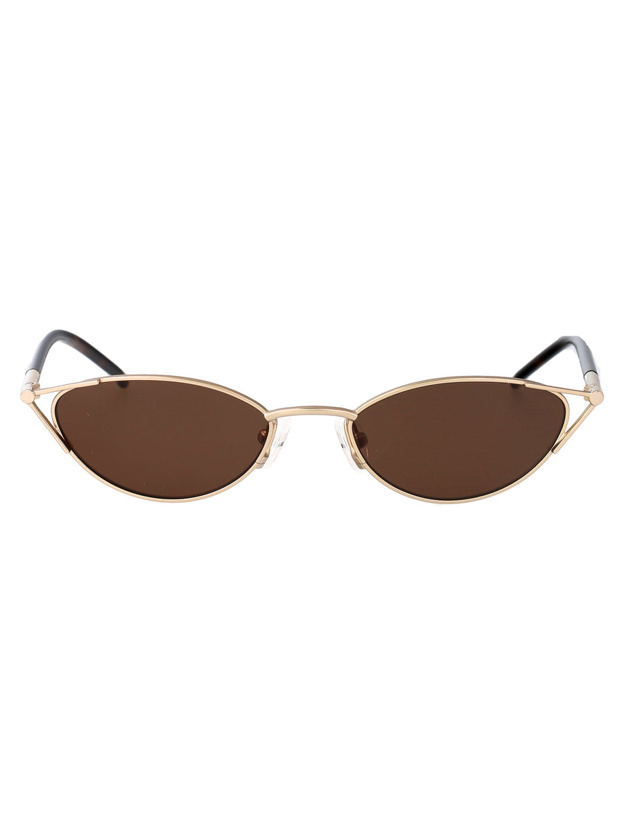 Alexander Mcqueen Am0563s Cat-Eye Metal Sunglasses — Gold