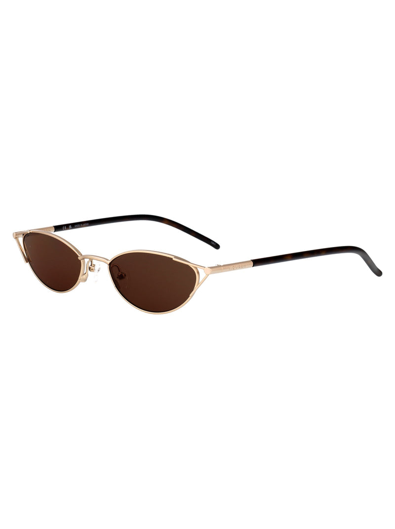 Alexander Mcqueen Am0563s Cat-Eye Metal Sunglasses — Gold