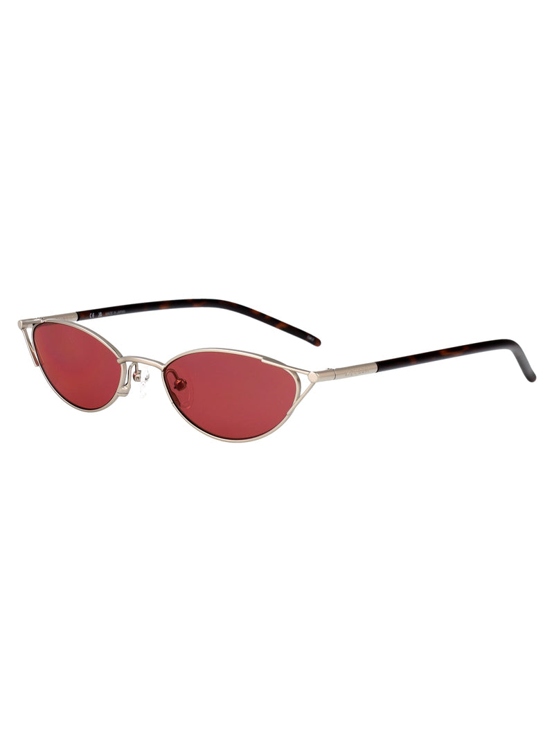 Alexander Mcqueen Am0563s Metal Cat-Eye Sunglasses — Rose Gold
