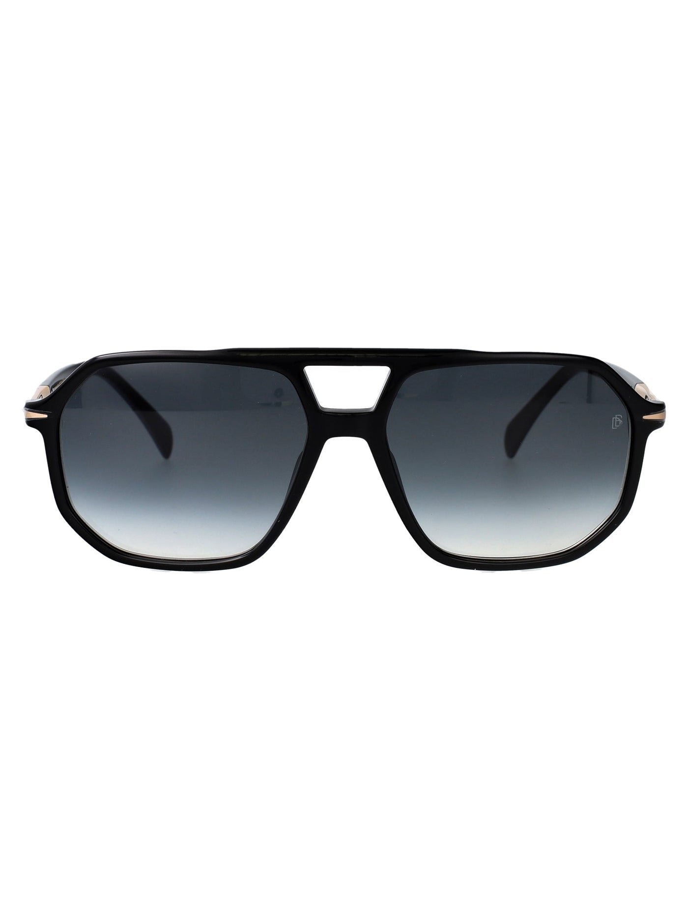 Eyewear By David Beckham Black-And-Gold Acetate Sunglasses — Black