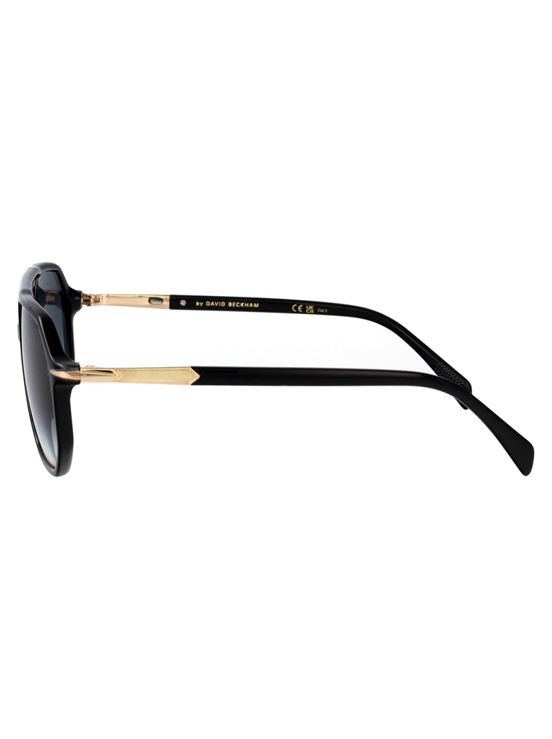 Eyewear By David Beckham Black-And-Gold Acetate Sunglasses — Black