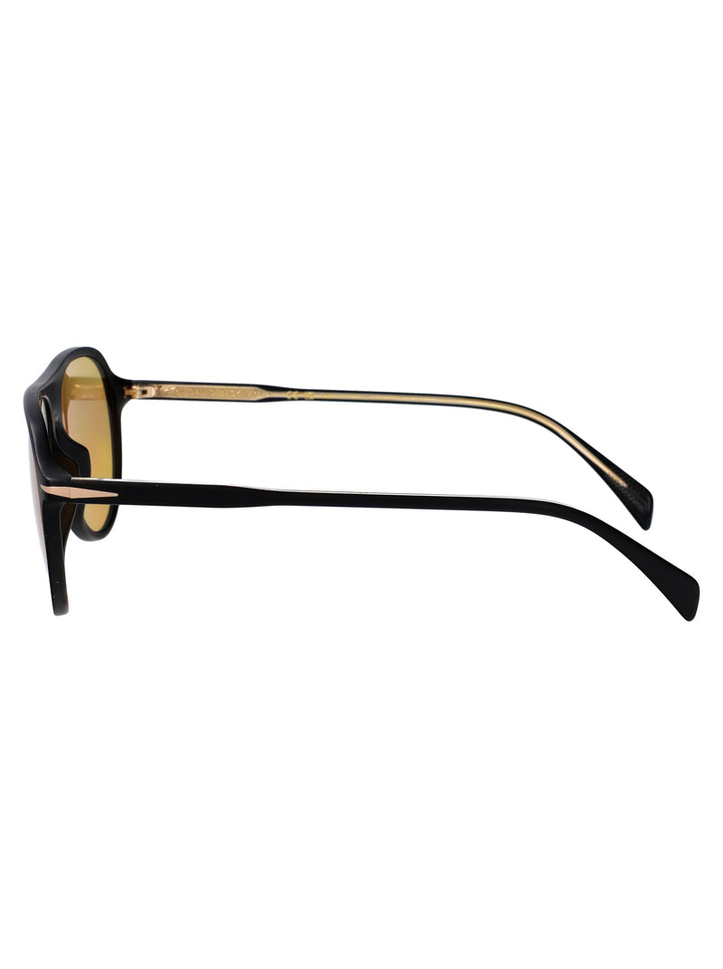 Eyewear By David Beckham Matte Black Acetate Sunglasses —