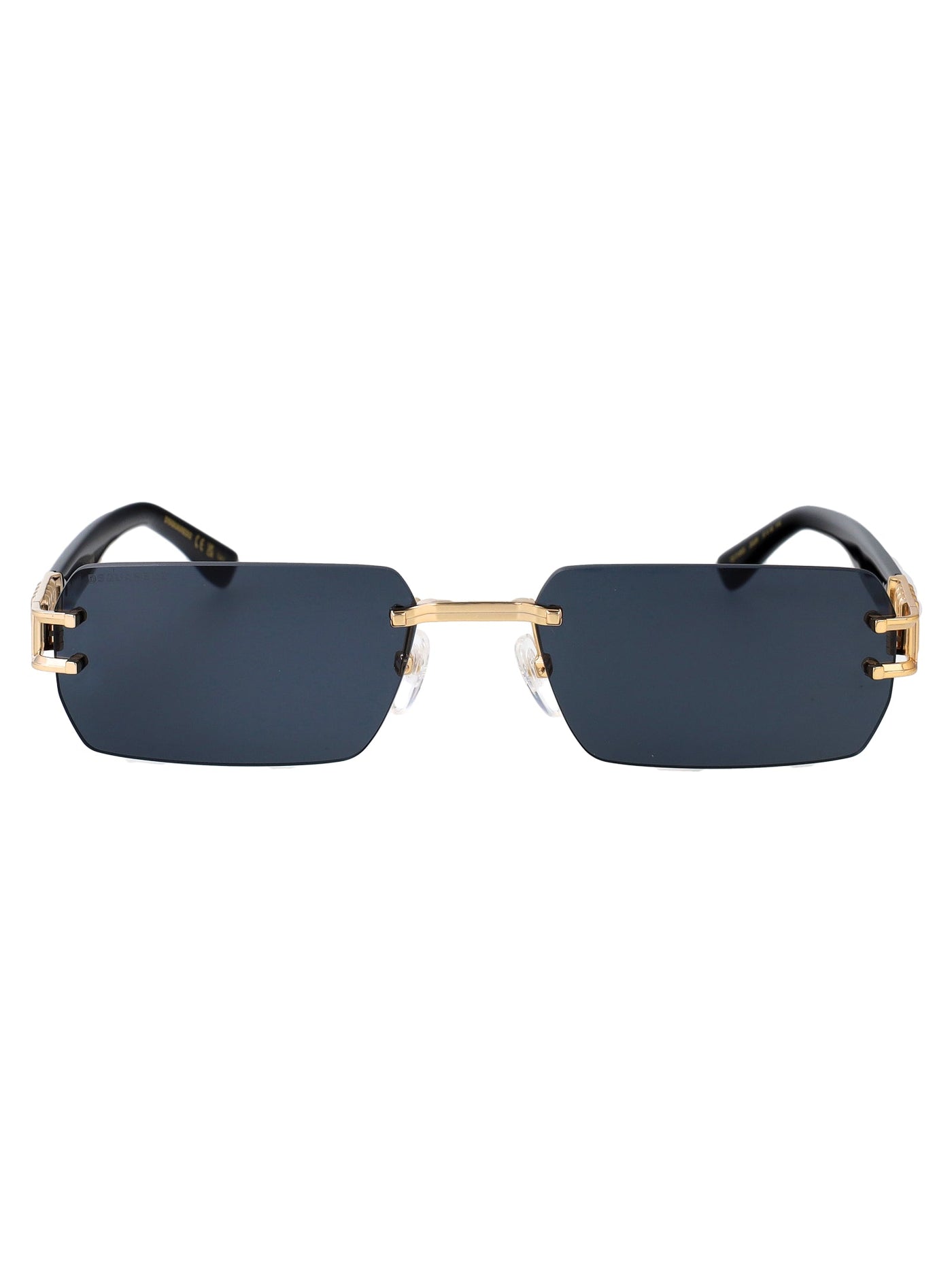 Dsquared2 Gold Metal Rectangular Sunglasses —