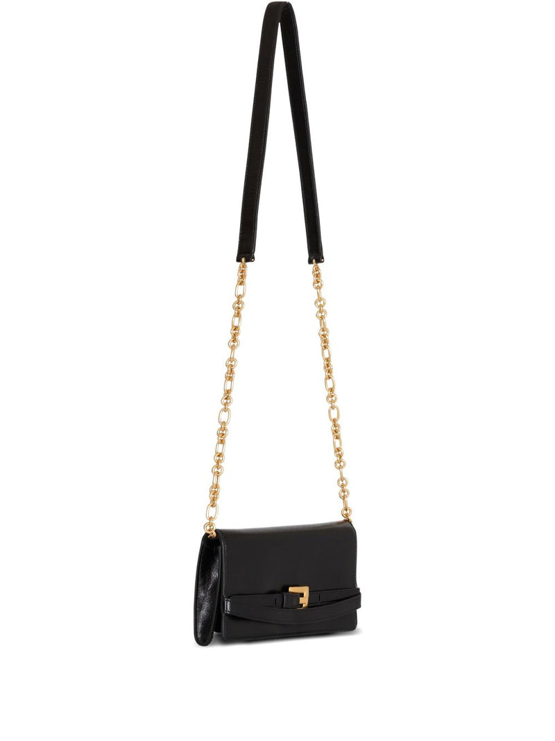Balmain Gold-Tone Hardware Calfskin Wallet — Black