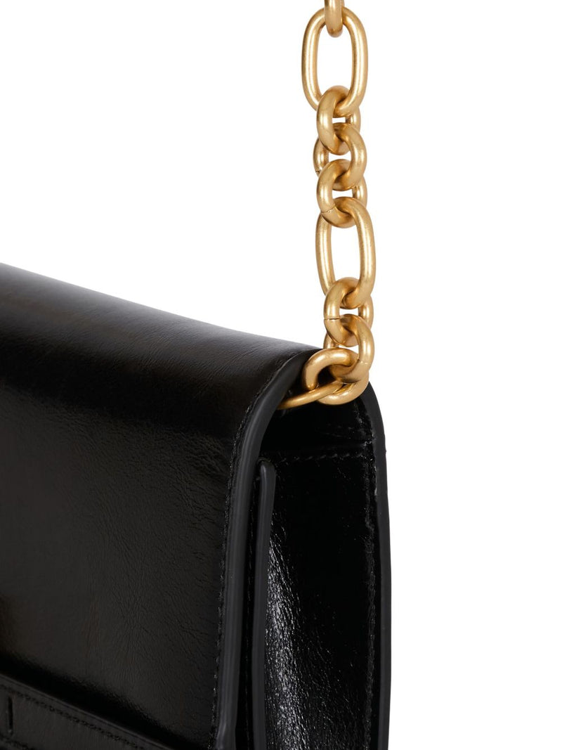 Balmain Gold-Tone Hardware Calfskin Wallet — Black