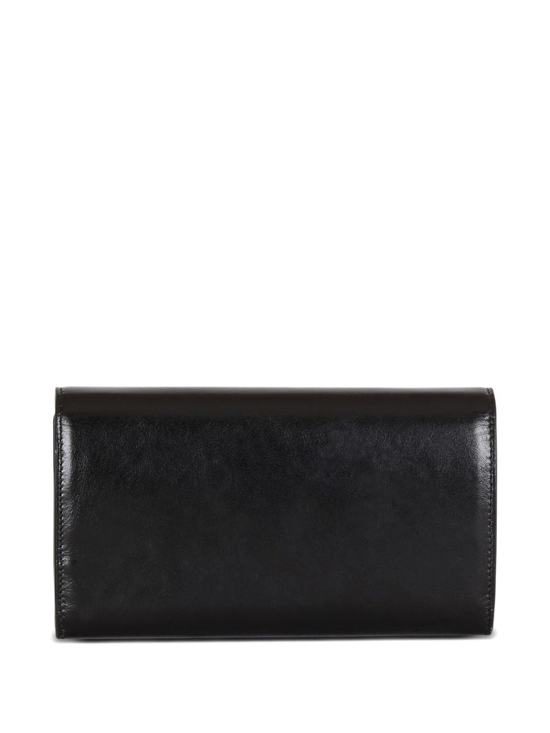 Balmain Gold-Tone Hardware Calfskin Wallet — Black